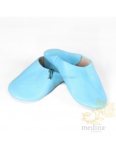 Babouche Kenza bleu ciel,...