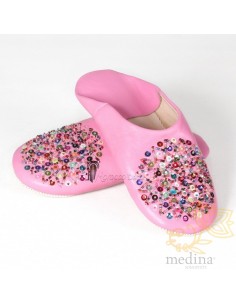 Babouche Essaouira rose,...