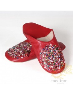 Babouche Essaouira rouge,...