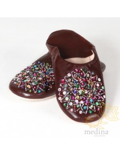 Babouche Essaouira marron,...