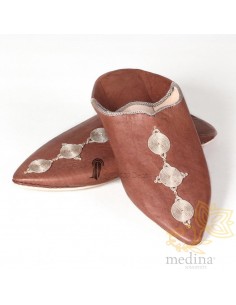 Babouche Mouna marron,...