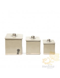 Boite tadelakt carrée ivoire
