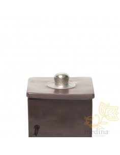 Boite tadelakt carrée marron 2