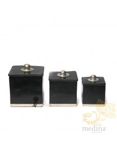 Boite tadelakt carrée noire