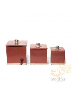 Boite tadelakt carrée rouge...