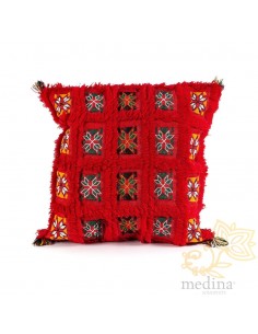 Coussin carré vintage rouge...