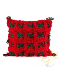 Coussin carré vintage rouge...