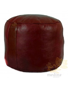 Pouf rond rosace bordeaux,... 2