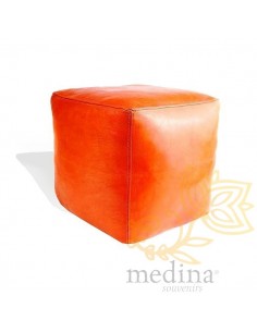 Pouf marocain cube orange,... 2