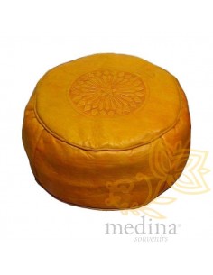Pouf rond rosace jaune,... 2