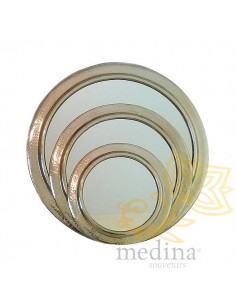 Miroir rond en métal martelé 2