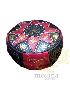 Pouf fassi en cuir Rouge et... 2