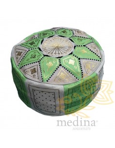 Pouf fassi en cuir Vert... 2
