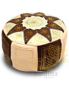 Pouf fassi en cuir Ivoire... 2