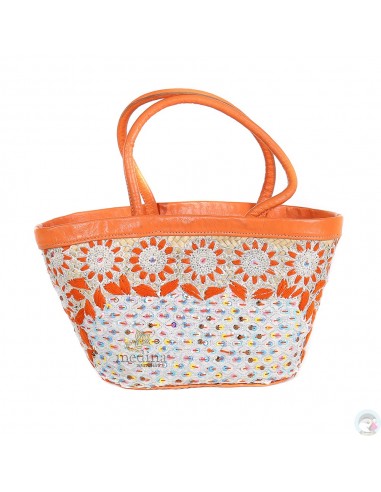 Panier en osier entièrement décoré aux Fleurs doranger