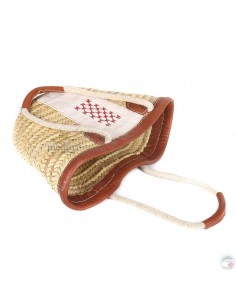Panier en osier et cuir motif chergui 2