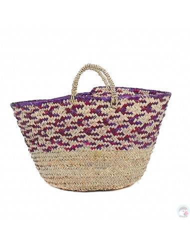 Panier marocain design avec poignées en corde tréssée à motif unique