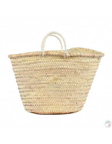 Panier marocain avec poignées fines en corde tressée