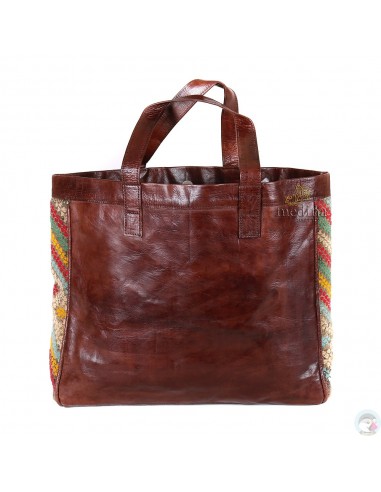 Sac à main style cabas kilim marron