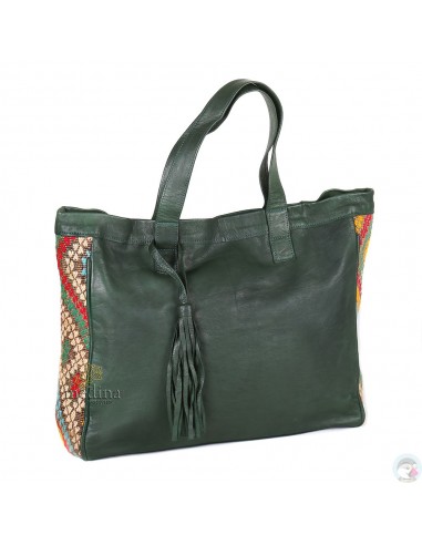 Sac à main style cabas kilim noir