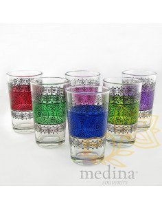 Verres à thé décorés,...