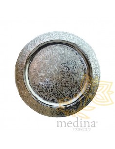 Plateau argent gravé Koutoubia