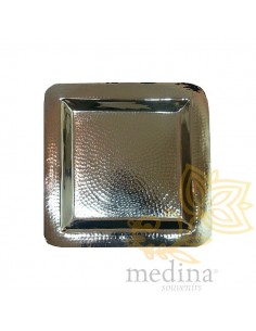 Plateau carré argent martelé