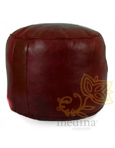 Pouf rond rosace bordeaux,...