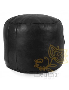 Pouf rond rosace noir, pouf...