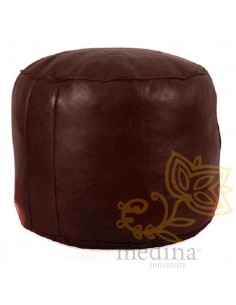 Pouf rond rosace chocolat,...