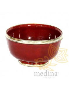 Bol artisanal rouge cerclé...
