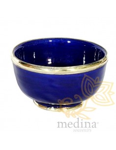 Bol artisanal bleu cerclé...