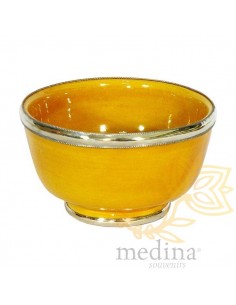 Bol artisanal jaune cerclé...