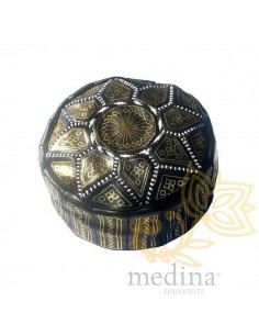 Pouf fassi en cuir Marron...