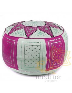 Pouf fassi en cuir Fuchsia...