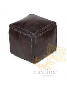 Pouf carré marron chocolat...