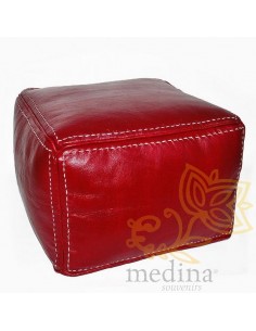 Pouf carré marron bordeaux...