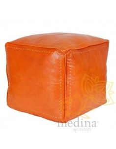 Pouf carré couleur orange...