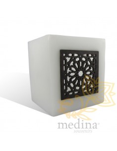 Photophore cube blanc motif... 2