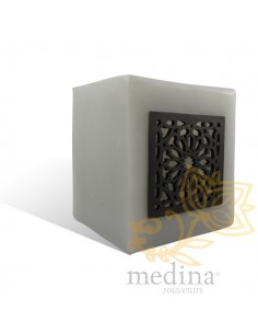 Photophore cube gris motif... 2