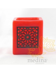 Photophore cube rouge motif...