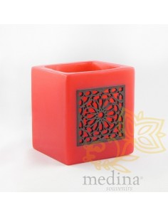 Photophore cube rouge motif... 2