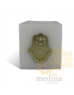 Photophore cube blanc main...