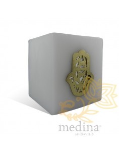 Photophore cube blanc main... 2