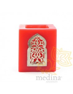 Photophore rouge cube motif...