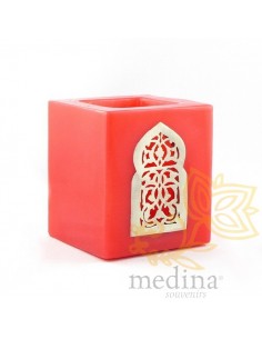 Photophore rouge cube motif... 2