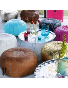 Pouf design cuir marocain... 2