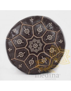 Pouf Nejma en cuir noir...